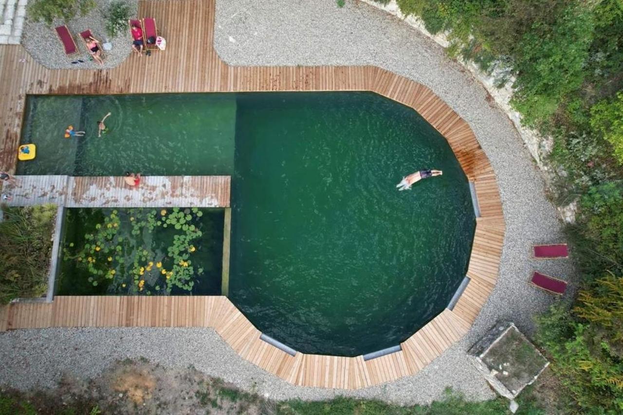 Maison Terre Les Cabanes De Fallot - Sauna Bain-Froid Piscine Naturelle L'isle-Bouzon Dış mekan fotoğraf